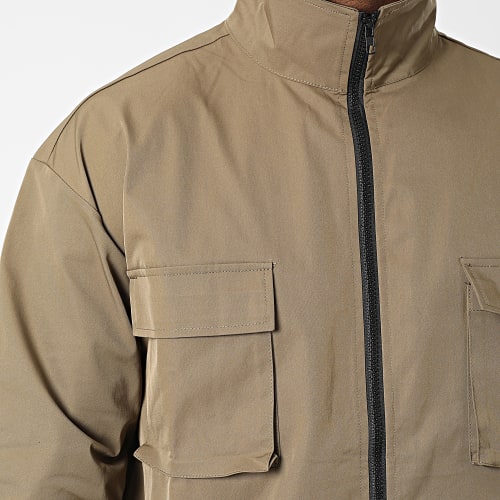 Ensemble Veste Zippée Et Pantalon Cargo Vert Kaki