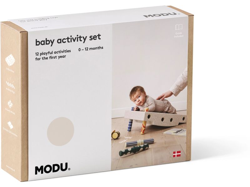 MODU Baby Activity Set Sand Grey / Honey Yellow Spielset für Babys zur Förderung der motorischen Entwicklung