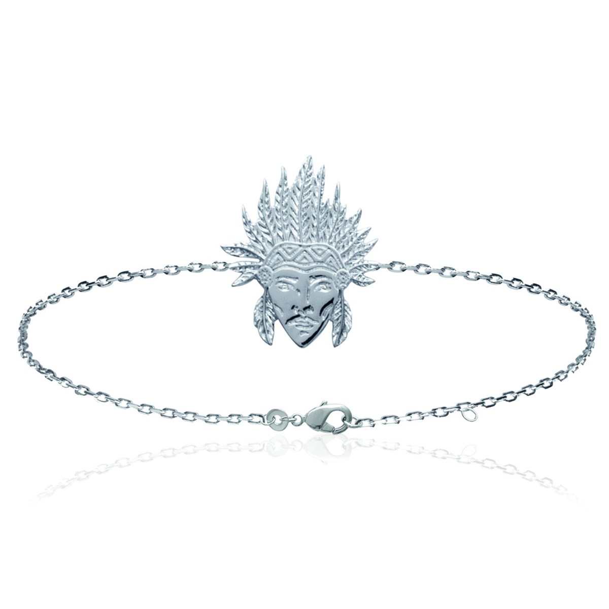 Bracelet Brillaxis Argent tête d'indien