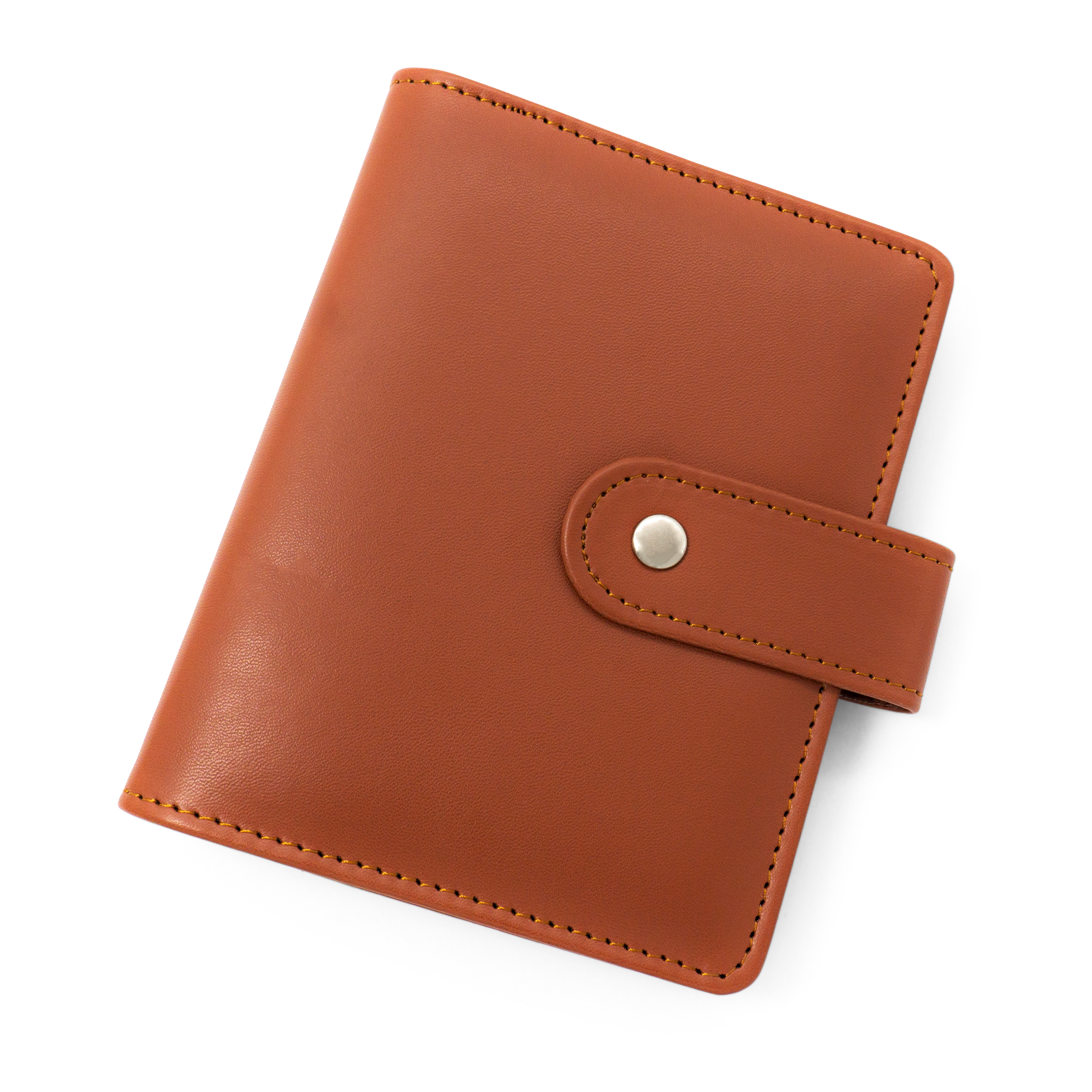 (14-tlg. Set) 11.5x14.5cm Budget Binder Leder Ringbuch Finanz Planer mit Klarsichttaschen Aufklebern und Budget Sheets - Braun