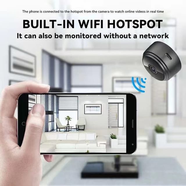 WiFi-kamera 1080P HD magnetisk overvågningsspion uden nattesyn
