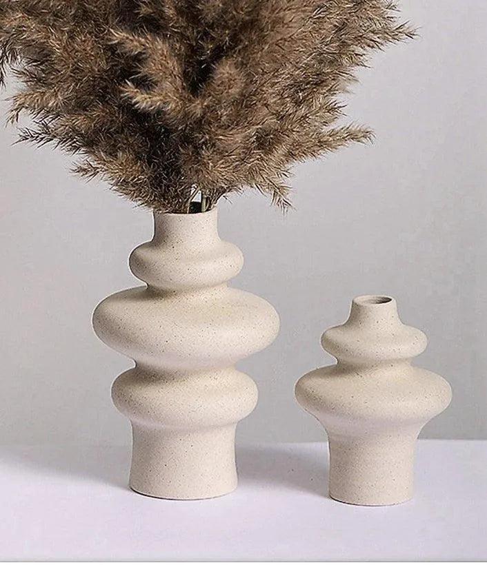Beige Nordic Ceramics Dried Flower Vase | Pampas Grass Pot Set| Home Ornaments  Decorations Gifts