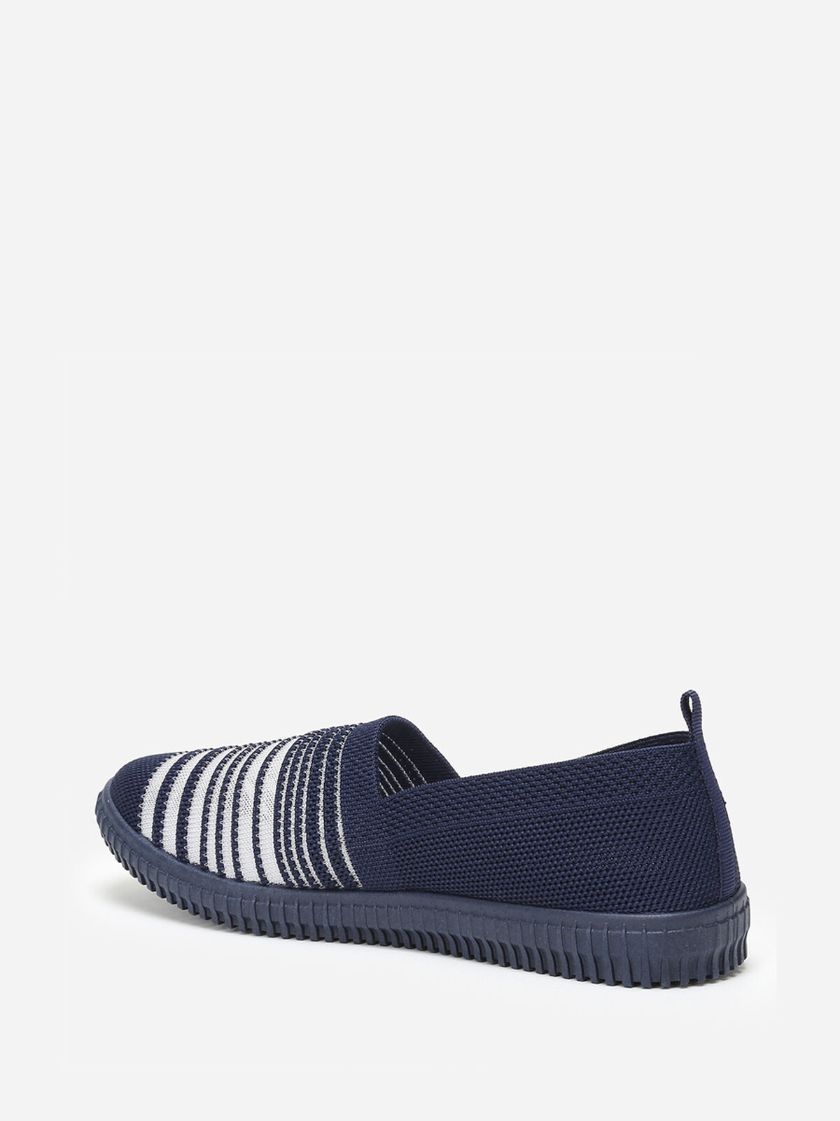 Slip-on en maille et effet transparent- Bleu marine