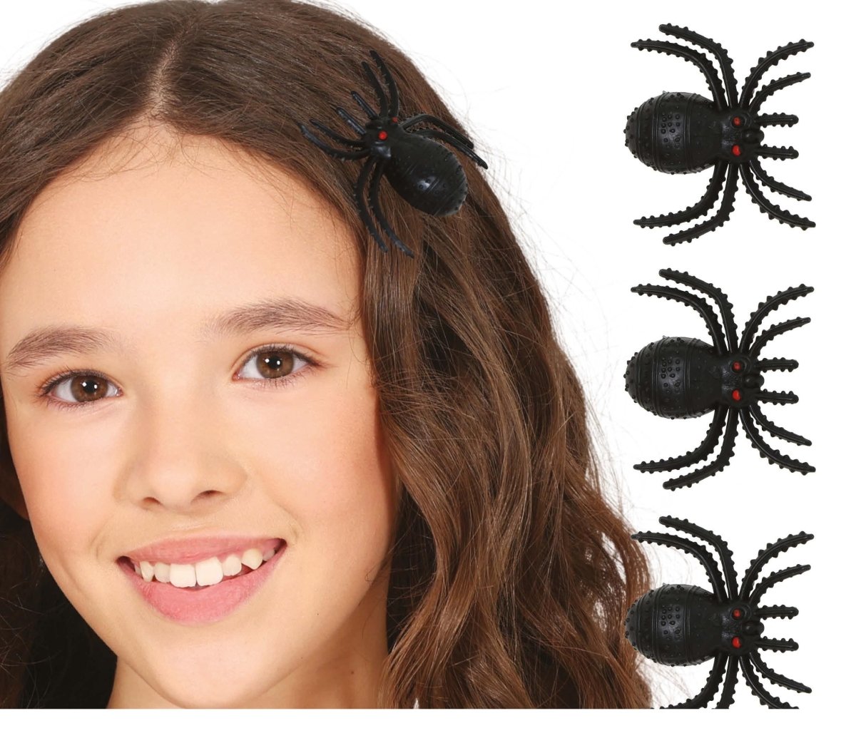 Halloween Haarclip Nep Spin 3cm 3st