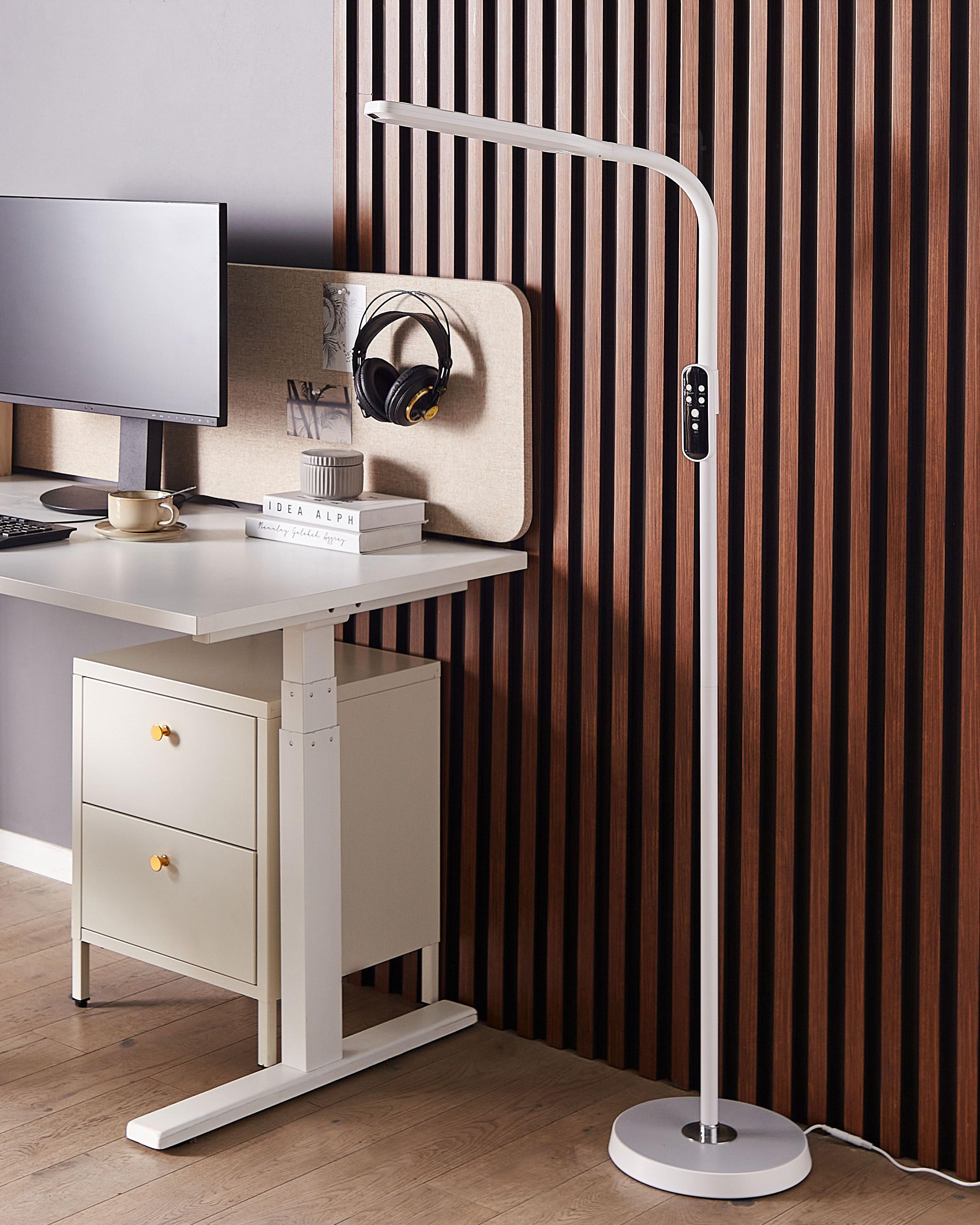 LED staande lamp ARIES met afstandsbediening met dimmer Metaal Wit