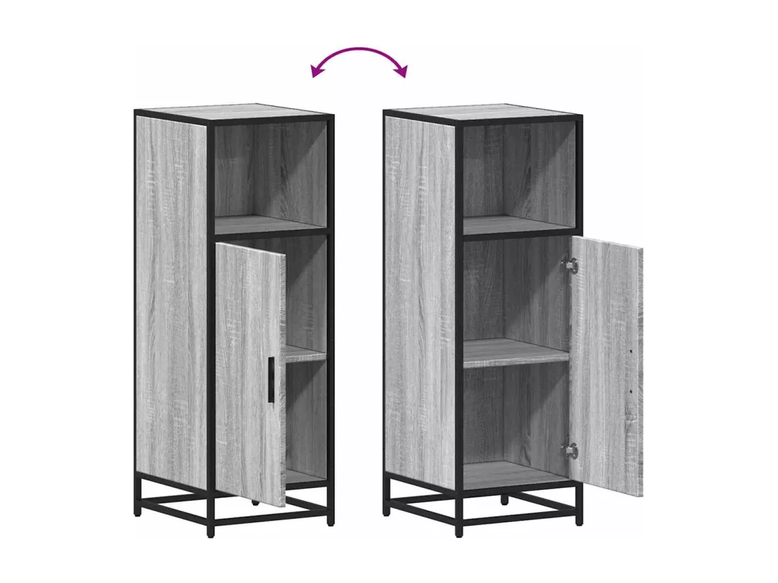 Armoire de salle de bain sonoma gris 35x37,5x100 cm