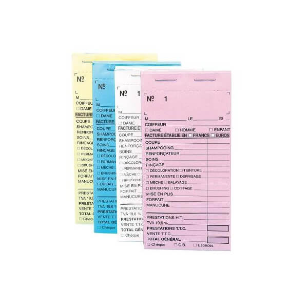 Paquet de 10 carnets Caisse Rose avec numéros