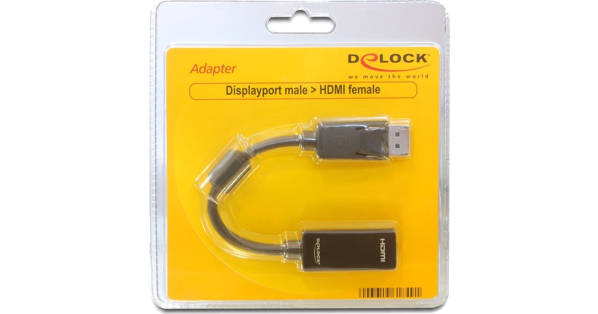 DeLOCKDisplayPort > HDMI adapter  (Zwart, 0,125 meter, Passief)