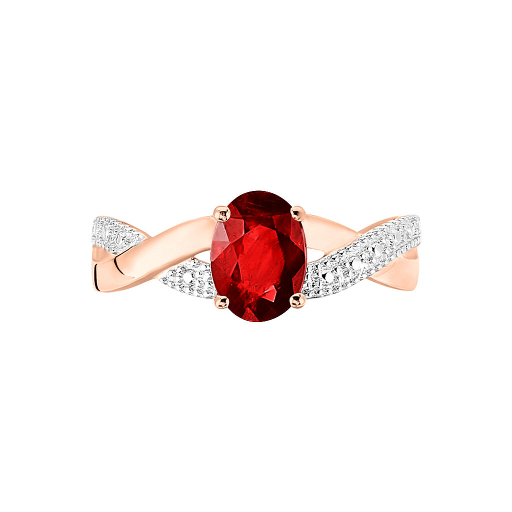 Bague Candice Or Rose Grenat