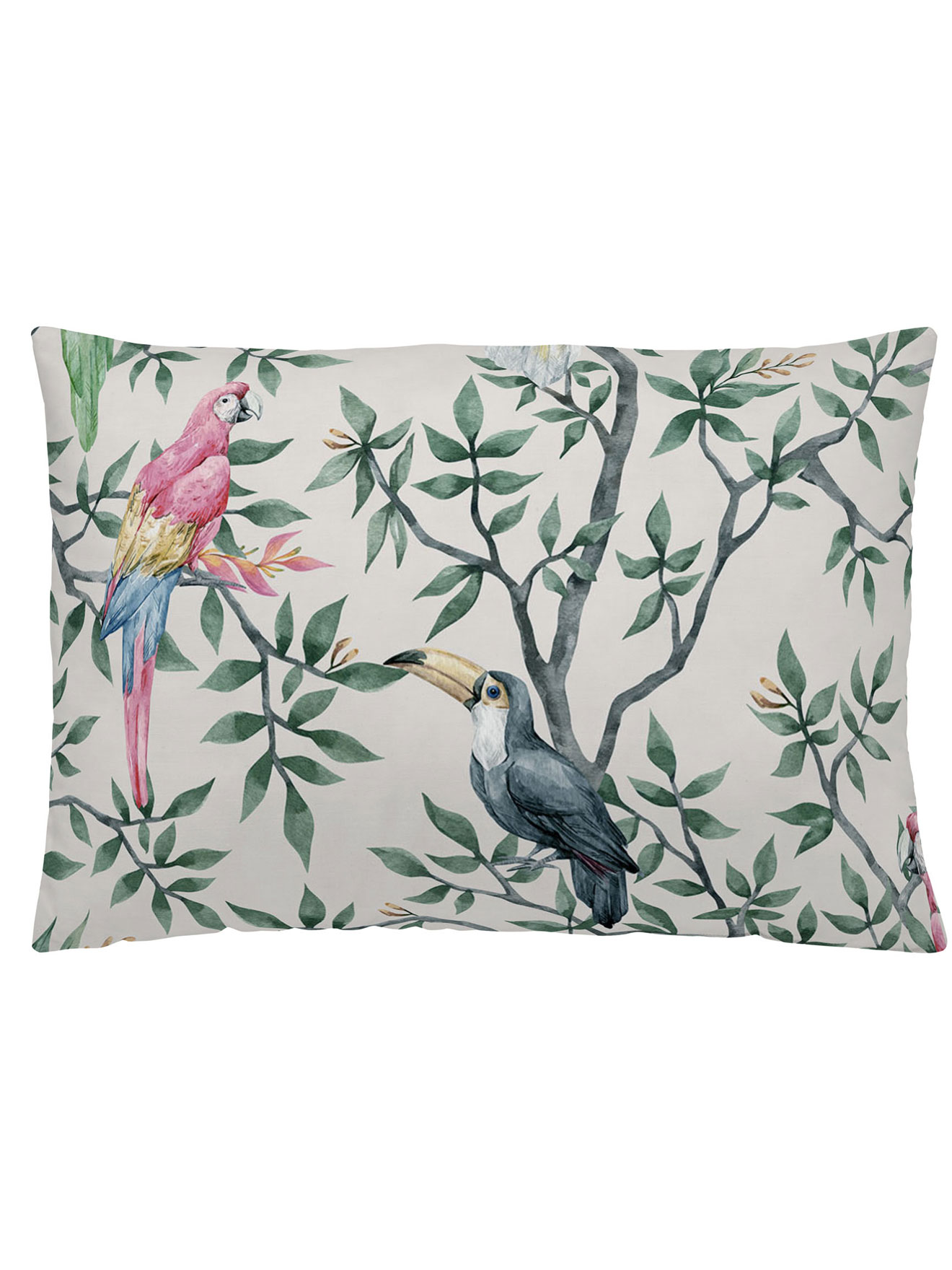Taies feuillage et oiseaux exotiques