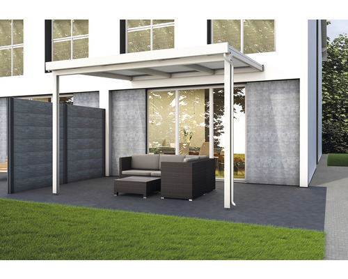 Gutta Premium polycarbonaat terrasoverkapping, brons, 309 x 306 cm, wit