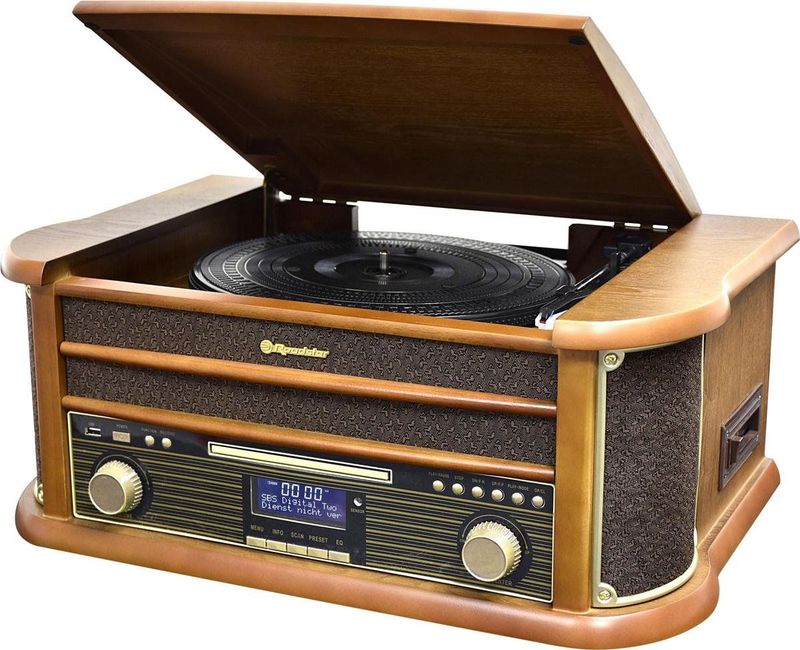 Roadstar HIF-1993D+BT - Platenspeler DAB met Bluetooth - Bruin