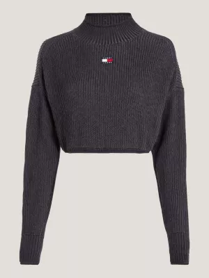 Blusa cropped tingida com emblema