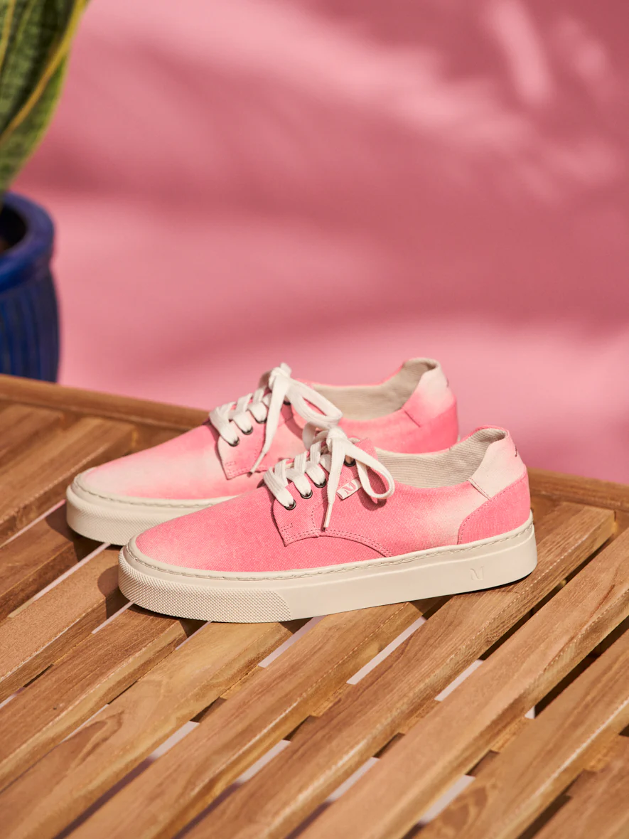 Baskets basses Alexandra - Toile tie and dye rose