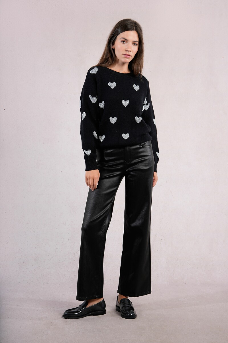 MOLLY BRACKEN<br>Suéter de malha com estampa de coração