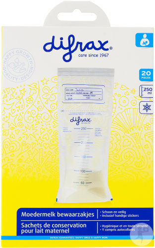 Difrax BtoB Sachets Conservateurs Pour Lait Maternel 20 Pièces (613)
