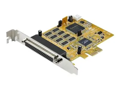 StarTech.com 8-Port PCI Express RS232 Serial Adapter Card, PCIe RS232 Serial Card, 16C1050 UART, Multiport Serial DB9 Controller/Expansion Card, 15kV ESD Protection, Windows & Linux - Up to 921.6 Kbps Baud - Seriel adapter - PCIe - RS-232 x 8 - gul -