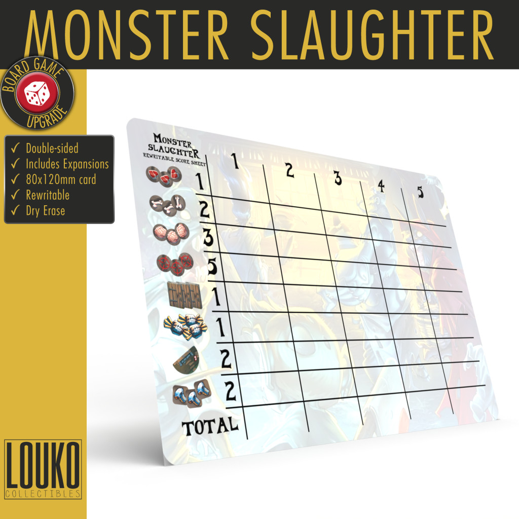 Monster Slaughter - Feuille de score réinscriptible