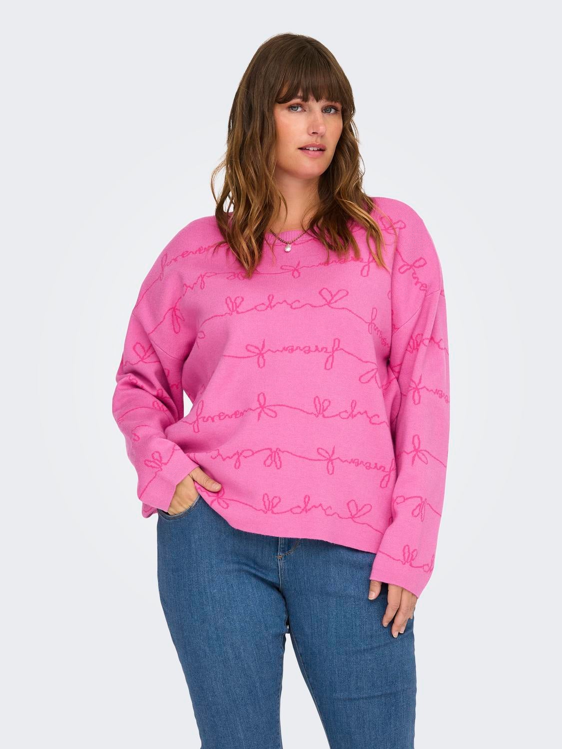 CAREVERLY Strickpullover Super Pink