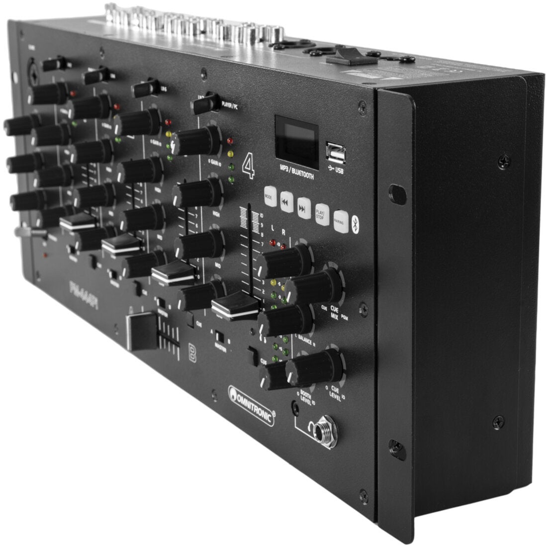 Omnitronic PM-444Pi 4-kanaals DJ-mixer met mediaspeler en USB-interface