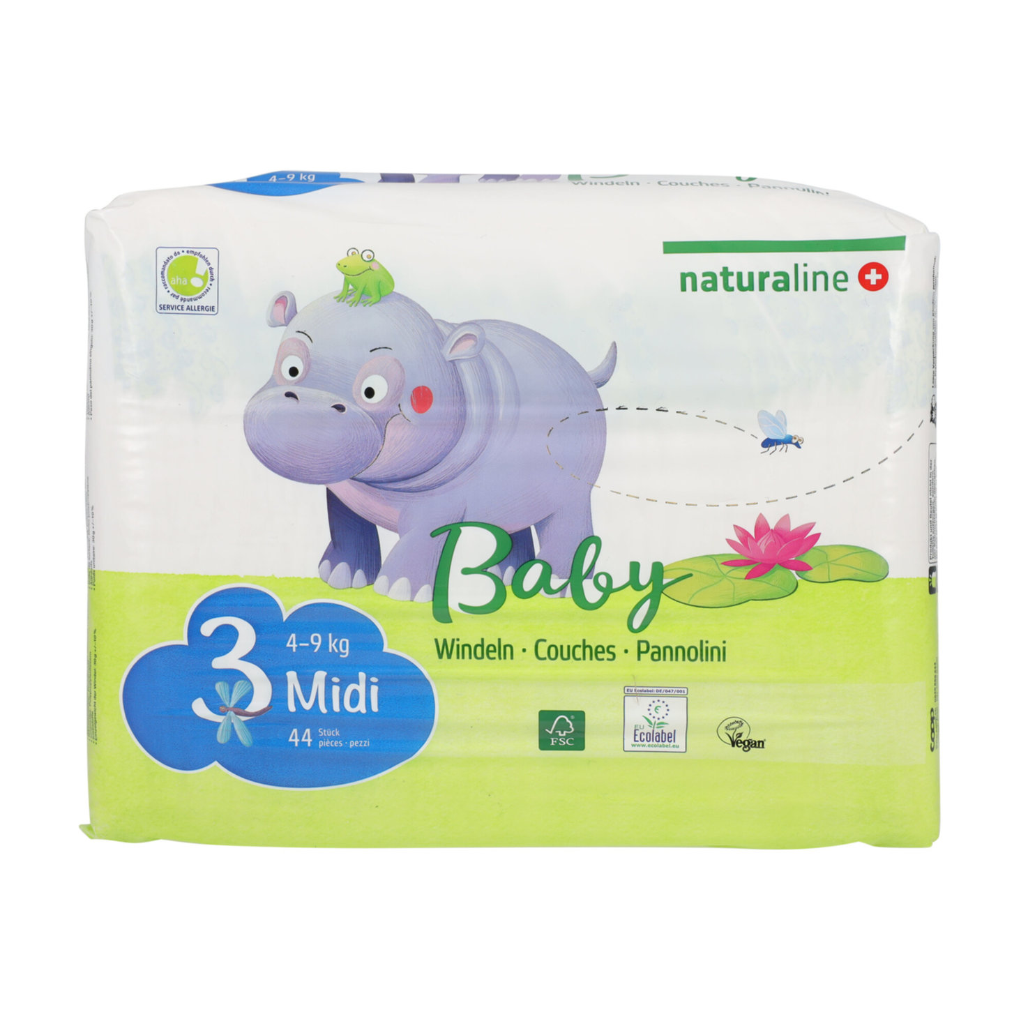 Naturaline Baby Grösse 3 Midi, 4-9kg, 44 Stück
