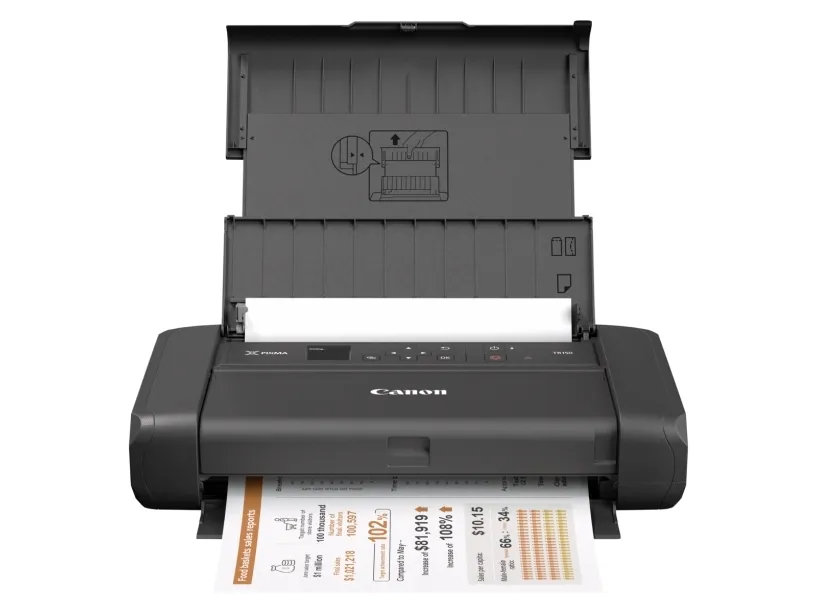 Canon PIXMA TR150 - Printer - farve - blækprinter - A4/Legal - op til 9 ipm (mono) / op til 5.5 ipm (farve) - kapacitet: 50 ark - USB 2.0, Wi-Fi(n) - Uden Batteri