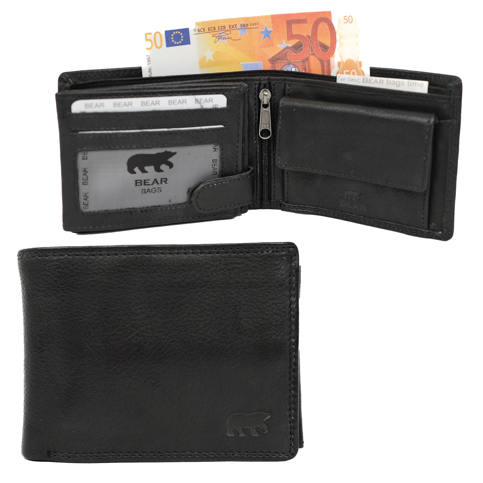 Billfold 'Abel' zwart BLACK