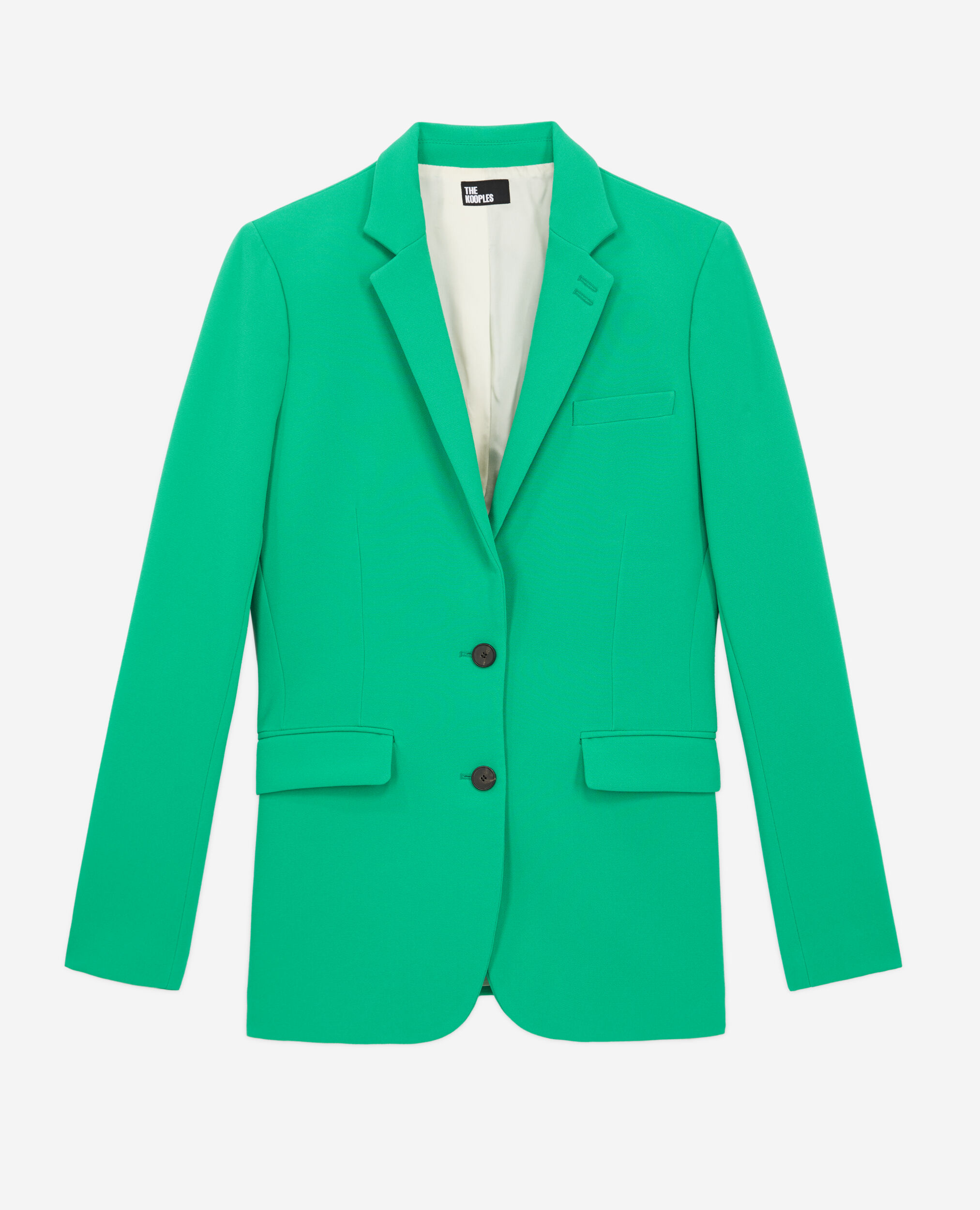 Veste tailleur verte en crêpe