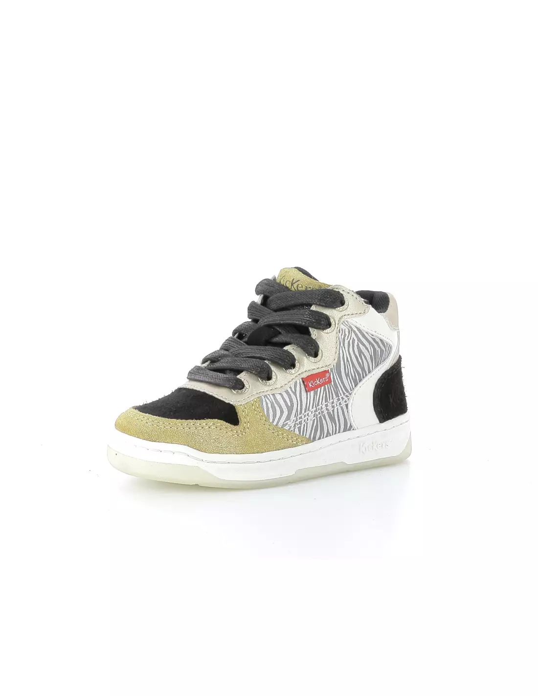 KICKERS KICKLAX - Baskets Jaunenoirzebre