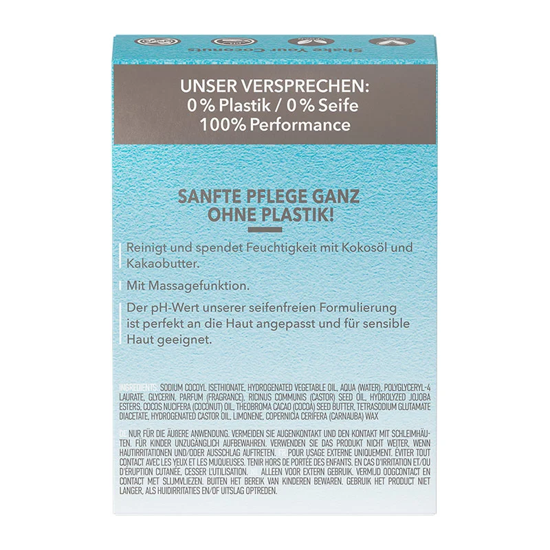 Feste Duschpflege mit Kokosnussöl, 80g