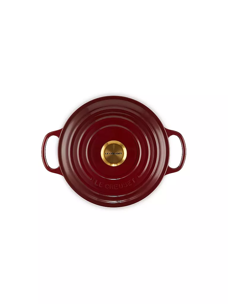 LE CREUSET Bräter rund SIGNATURE 24cm Garnet dunkelrot