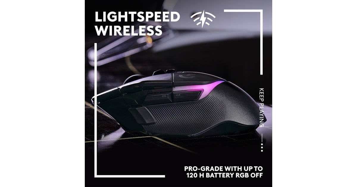 LogitechG502 X PLUS LIGHTSPEED gaming muis  (Zwart, 100 - 25.600 dpi, RGB leds)