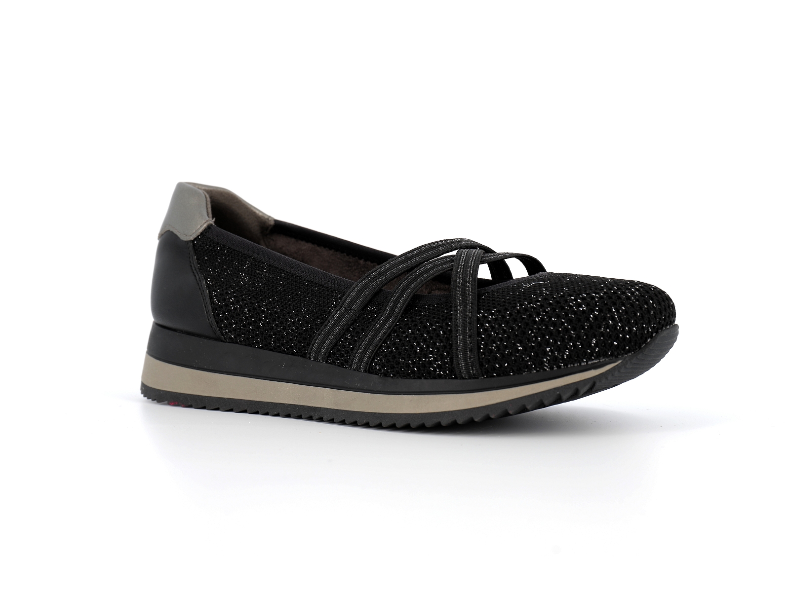 Jana  shoes-22173 Matières combinées Noir Bronze
