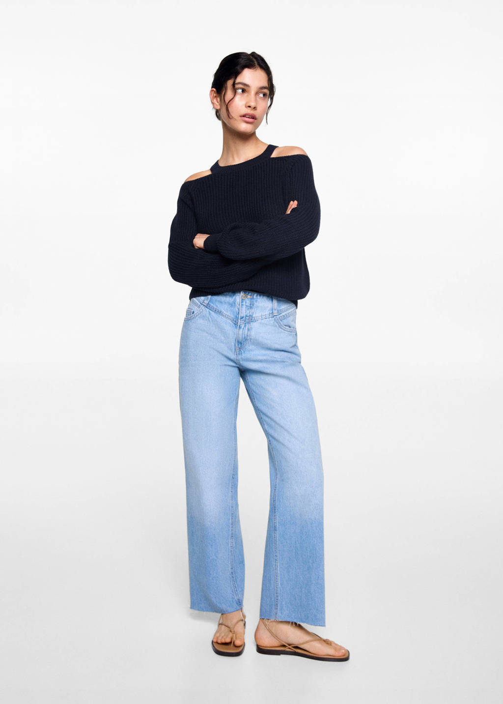 MANGO TEEN gebreide trui donkerblauw