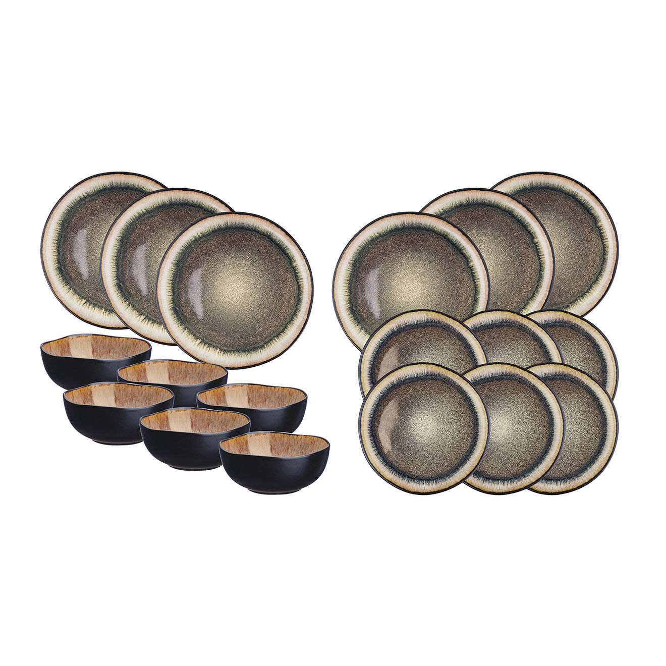 Bjorn Service Les Essentiels en Grès Iris beige/marron - 18 pièces