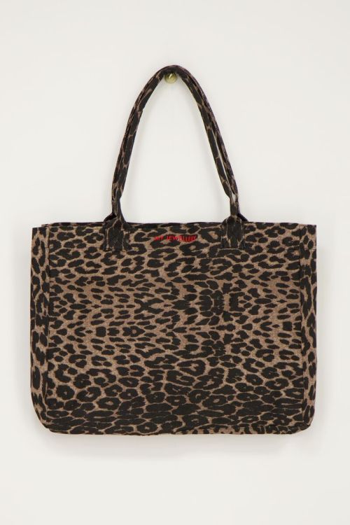 Grote shopper met panterprint