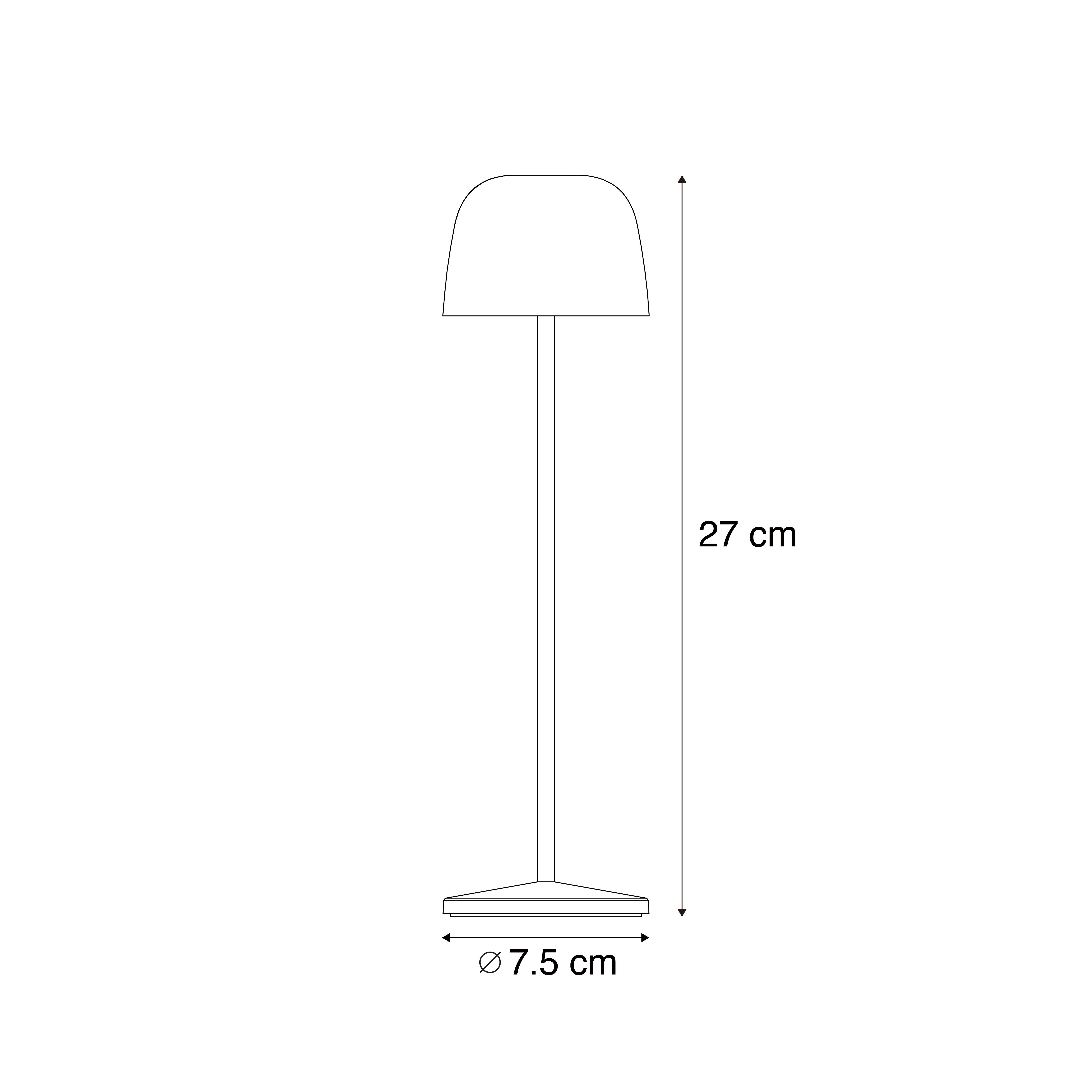 Tafellamp roestbruin incl. LED oplaadbaar met laadstation IP65 - Raika
