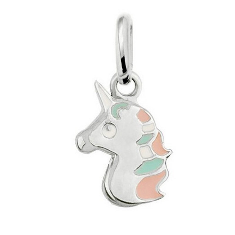 Pendentif enfant fille licorne en argent 925°/00 + chaîne