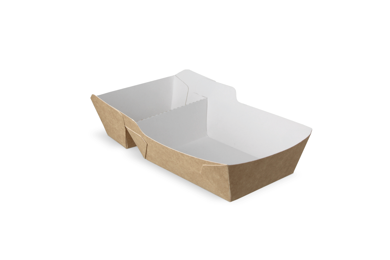 Frietbakjes A23 (A7+1) kraft/wit BIO