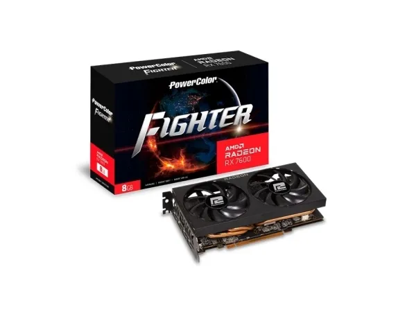PowerColor Fighter Radeon RX 7600 - Grafikkort - Radeon RX 7600 - 8 GB GDDR6 - PCIe 4.0 - 3 x DisplayPort, HDMI