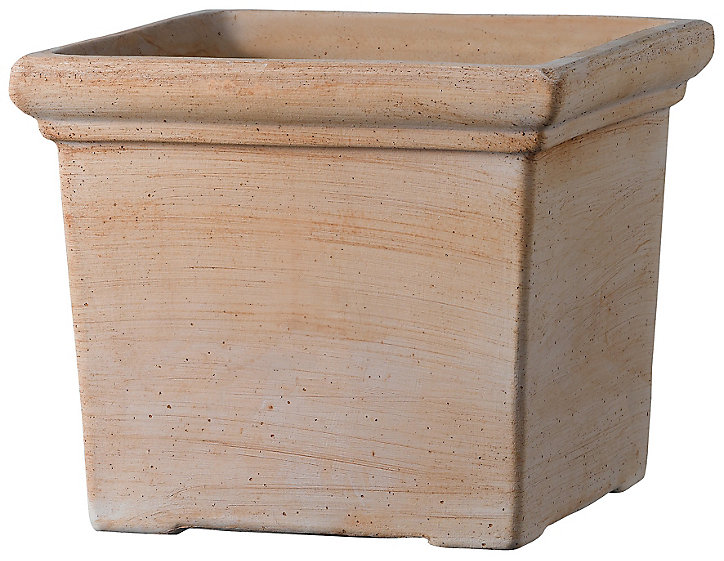 Pot carré terre cuite Deroma Quadro Siena Toscana 25,5 x 25,5 x h.25,5 cm