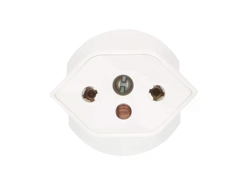 Max Hauri Fixadapter Schuko auf T13, Weiss Übergangsstecker zur Nutzung von 3-poligen Geräten mit Schweizer-Stecker in Ländern mit Schuko-Steckern
