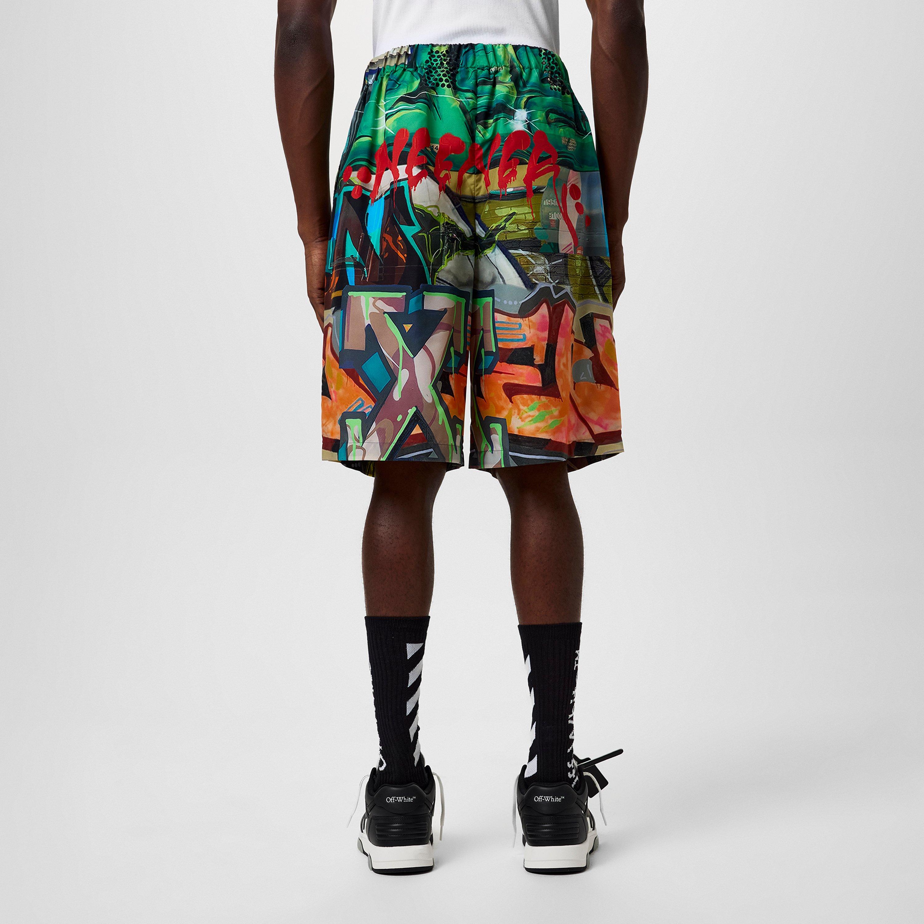 Off White Graffiti Bermuda Shorts