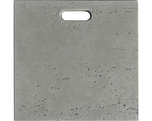 Betonnen paraplubakvoet, travertin antraciet, met handvat, 50 x 50 x 5 cm