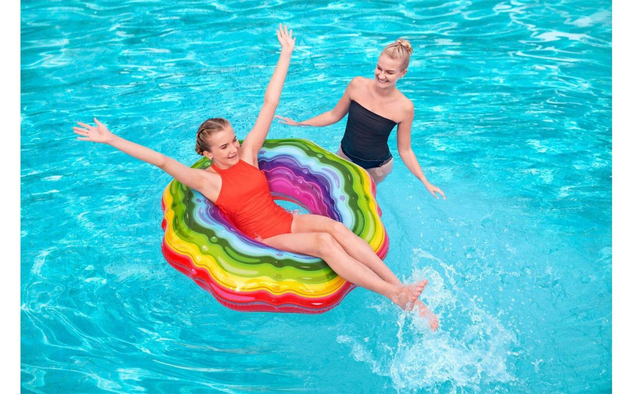 Regenboog zwemring 115cm