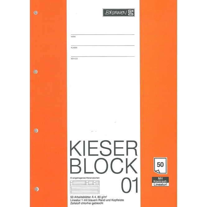 Kieserblock A4 - Lineatur 01 - 1. Klasse