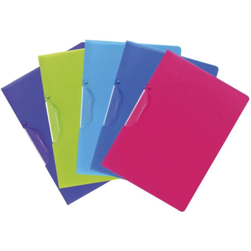 Chemise de présentation polypropylène semi-rigide Clip Design - A4 - Couleurs assorties