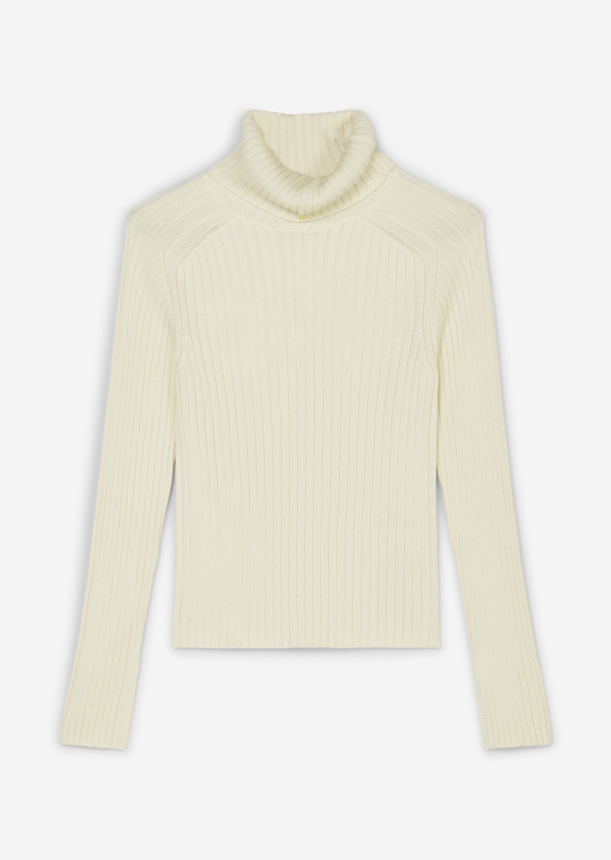 Gerippter Rollkragenpullover slim aus Organic Cotton