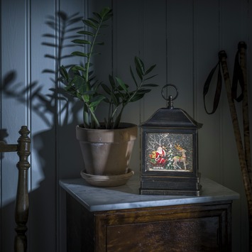 LED sneeuwlantaarn kerstman met timer 5u