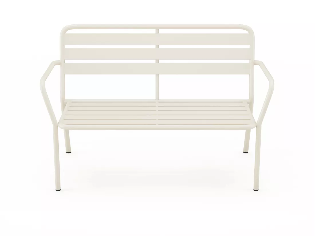 Banc de jardin en métal - Beige - MIRMANDE de MYLIA